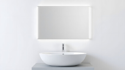 modern bathroom  mirror and sink with lighting 4k resolution 