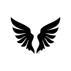 Minimalist Wing Design Graphic Symbol on White Ground