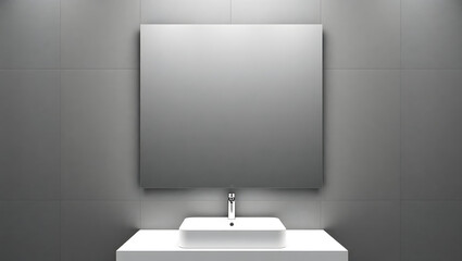modern bathroom  mirror and sink with lighting 4k resolution 