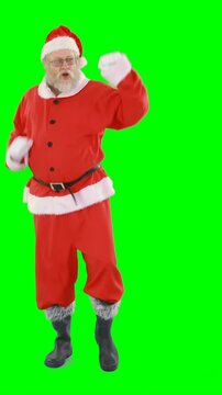 Happy santa claus dancing and singing
