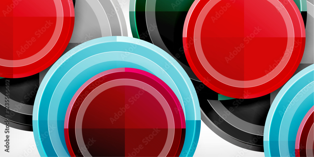 Poster Minimal geometric abstract background. Circle triangle design