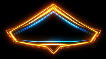 Obraz premium Abstract Neon Light Frame Design with Orange and Blue Hues