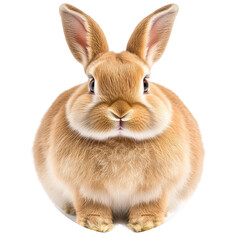 Obraz premium Realistic rabbit, fluffy fur, round body, detailed animal, transparent background, PNG