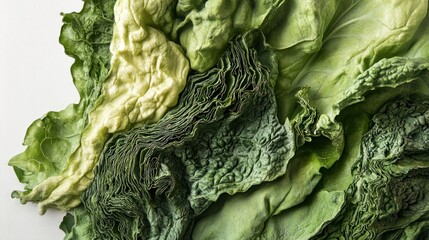 Obraz premium Close-up of wilted lettuce leaves, studio shot, food texture