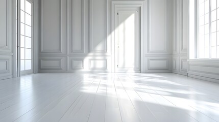 Obraz premium Bright and Spacious Interior of a Modern Minimalist Room