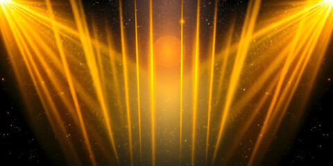 Digital cityscape, golden light, binary code streams, futuristic architecture, data visualization, abstract urban landscape, glowing particles, technology concept, cyber network, information flow, ver
