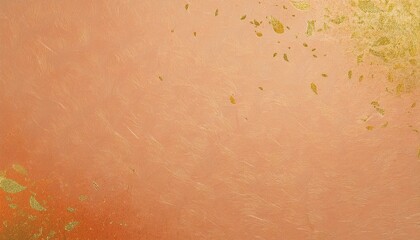 Fototapeta premium 金箔で彩られた淡いオレンジ色の和紙の和風背景素材。コピースペースあり。aiで生成