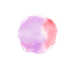 丸型の水彩飛沫_紫×赤