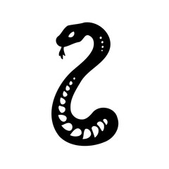 Stylized Snake Silhouette Simple Vector Illustration