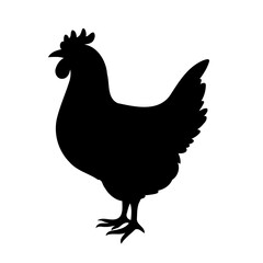 Chicken silhouette simple design farm animal symbol