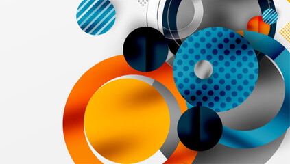 Abstract Geometric Background with Overlapping Transparent Shapes