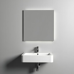 modern bathroom  mirror and sink with lighting 4k resolution 