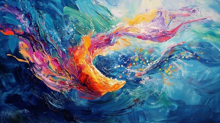 Vibrant abstract waves in dynamic colors.