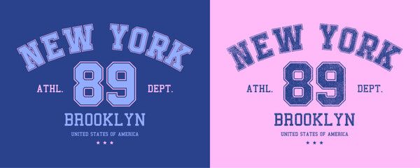 New York Brooklyn Athletic Department retro college varsity typographic vector graphic for T-shirt, Hoodie, Sweatshirt. 