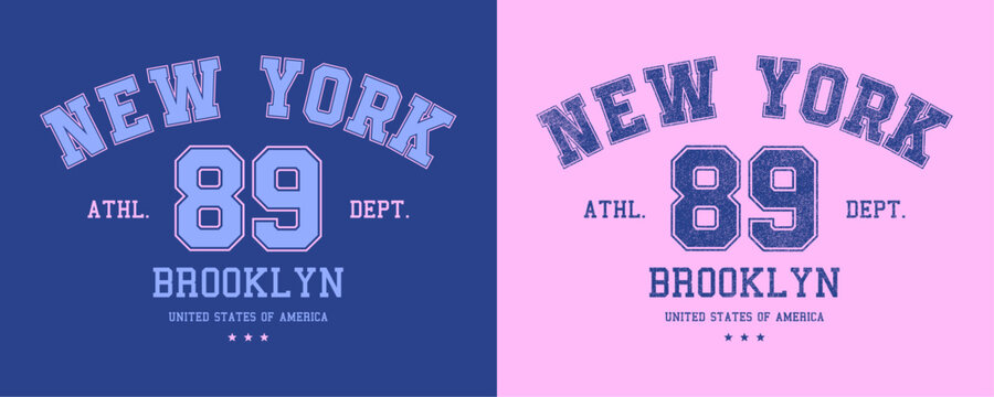 New York Brooklyn Athletic Department retro college varsity typographic vector graphic for T-shirt, Hoodie, Sweatshirt. 