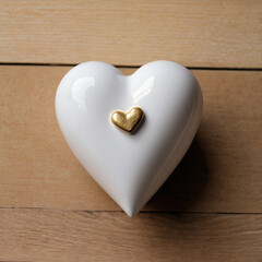  A modern ceramic heart radiating simplicity and elegance