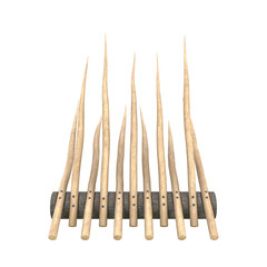 Spicked barricade, 3d illustration Isolated on white background