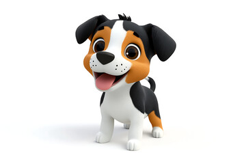 dog on a white background, dog on a blank white background, a dog, dog, cute dog, white background, Copy Space For Add Text 3D Rendering, 3D, Vector, AI Generative