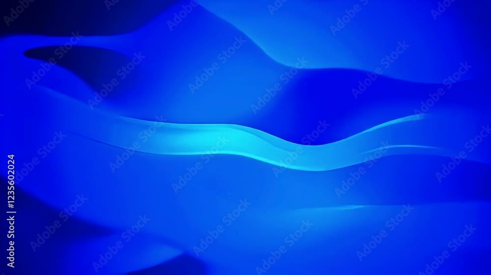 Poster smooth blue waves create calming abstract background, offering fluid atmosphere with depth and tranq