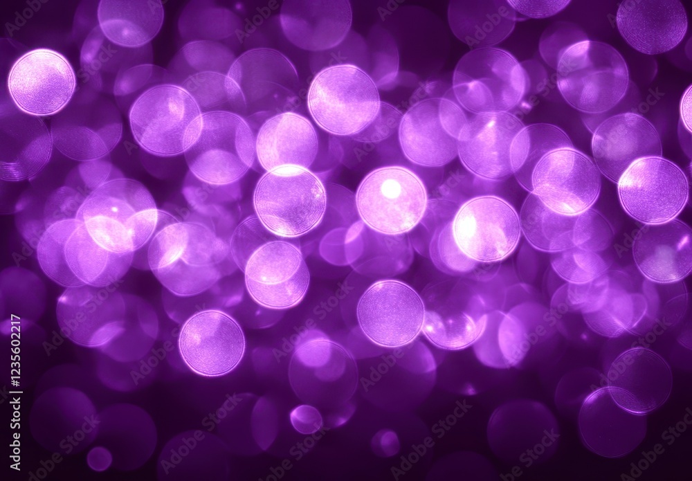 Poster abstract background with purple bokeh lights. shimmering circles of varying sizes and intensity crea