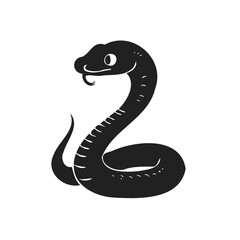 Stylized Black Snake Illustration Graphic on white