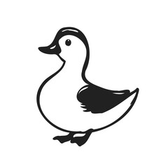 Duck illustration cute waterbird minimalist design