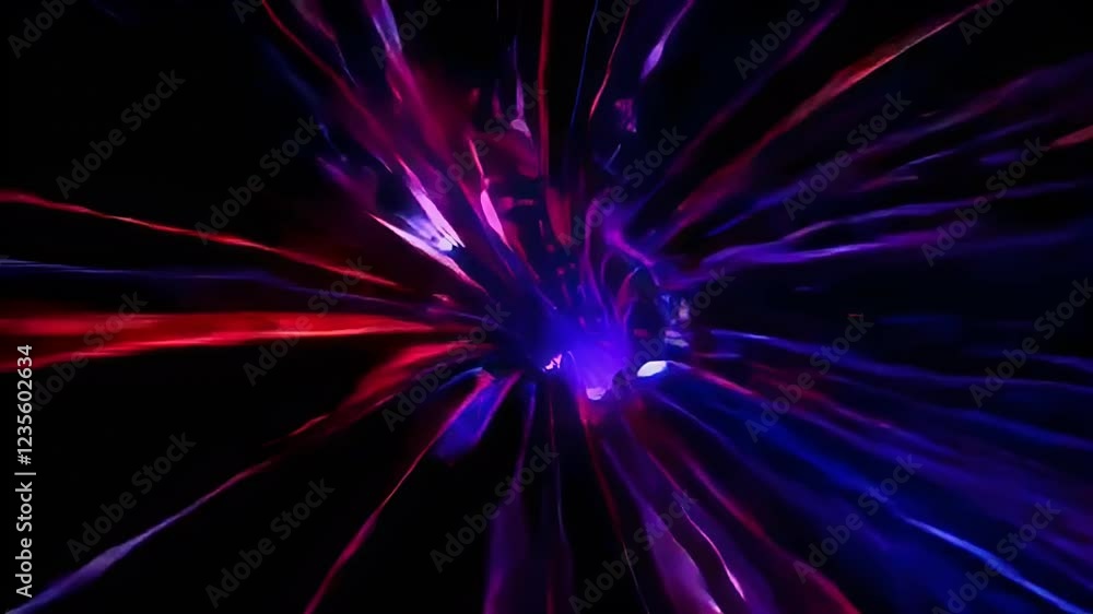 Poster vibrant abstract light streaks and colorful rays create dynamic visual effect in space, showcasing s