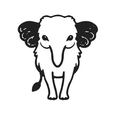 Simple Black Elephant Graphic Design on White Background