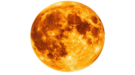 View of moon with transparent PNG background
