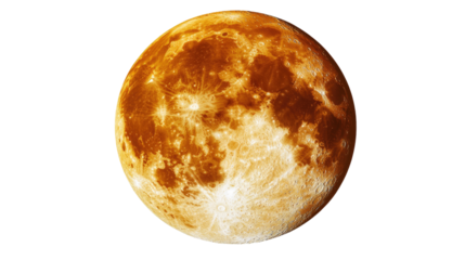 View of moon with transparent PNG background