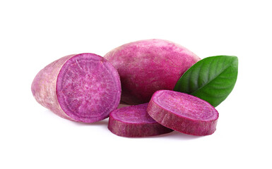 purple sweet potato isolated on white background