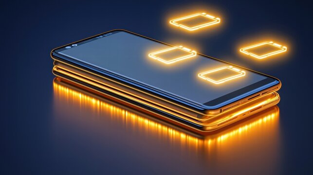 Modern Smartphone Concept with Glowing SIM Card Slots and Design