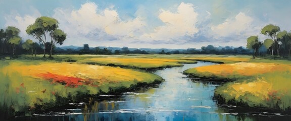 view of the river, Impressionist Painting: Fullness Meets Emptiness