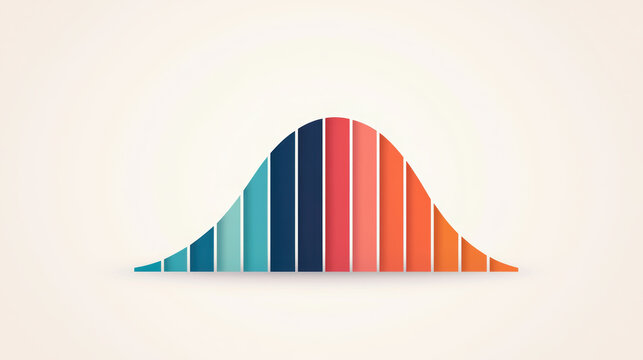 Colorful Normal Distribution Curve Illustration with Gradient Segments