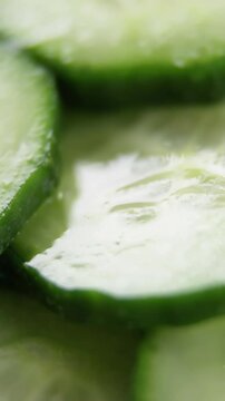 Close-up of slice cucumber