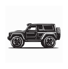 Offroad 4x4 car silhouette Vector Image isolated on white background. © Istianah