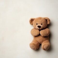 Obraz premium Soft Plush Teddy Bear on Light Textured Background