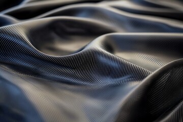 Naklejka premium A monochromatic pattern of carbon fibers, forming an abstract wave-like texture