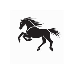 Outline running horse logo vector illustration isolated on white background.