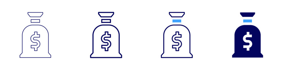 Money behavior icon in 4 different styles. Thin Line, Line, Bold, and Bold Line. Duotone style. Editable stroke