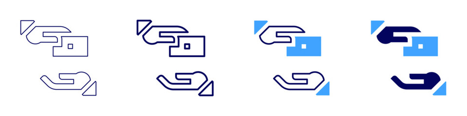 Money budget icon in 4 different styles. Thin Line, Line, Bold, and Bold Line. Duotone style. Editable stroke