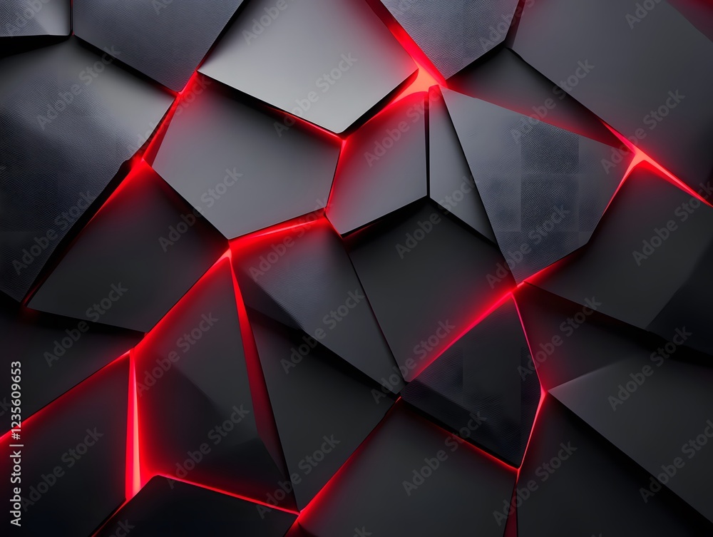 Poster abstract dark red and black geometric pattern: a dramatic abstract image featuring a fractured geome