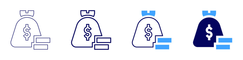 Money deals icon in 4 different styles. Thin Line, Line, Bold, and Bold Line. Duotone style. Editable stroke
