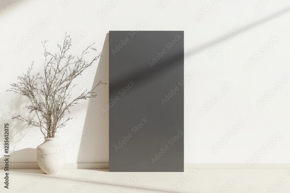 Poster 3d render of a simple vertical rectangular billboard mockup, isolated on a white background, front v