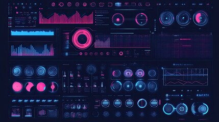 Obraz premium Abstract futuristic interface powered by AI algorithms, dynamic digital grids, and smart systems transforming a connected world.