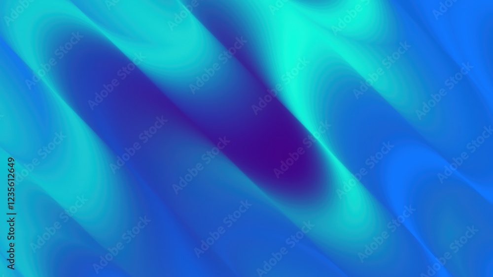 Poster blue wavy abstract background with soft grainy texture effect and smooth flowing curved wave pattern