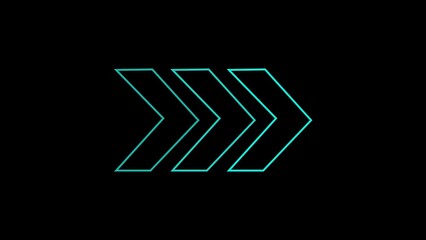 Directional arrow loop design for video overlay layer, symbolizing continuous movement and flow.