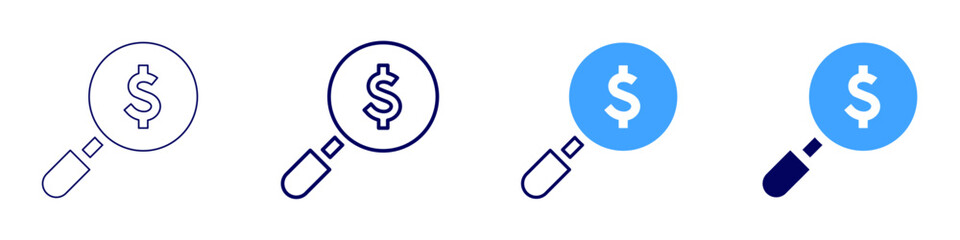Money promises icon in 4 different styles. Thin Line, Line, Bold, and Bold Line. Duotone style. Editable stroke