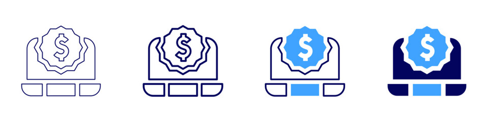 Money report icon in 4 different styles. Thin Line, Line, Bold, and Bold Line. Duotone style. Editable stroke