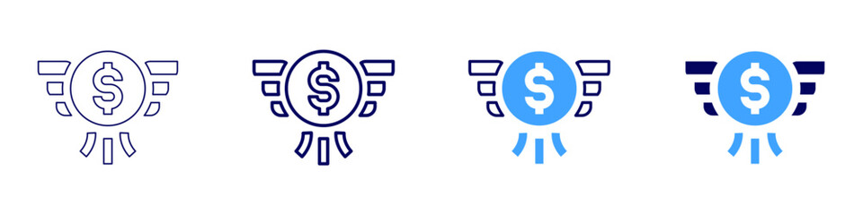 Obraz premium Money saving icon in 4 different styles. Thin Line, Line, Bold, and Bold Line. Duotone style. Editable stroke